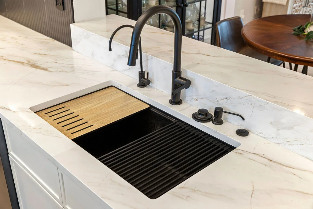Quartz countertop and backsplash detail — Parkmont Way Atlanta kitchen